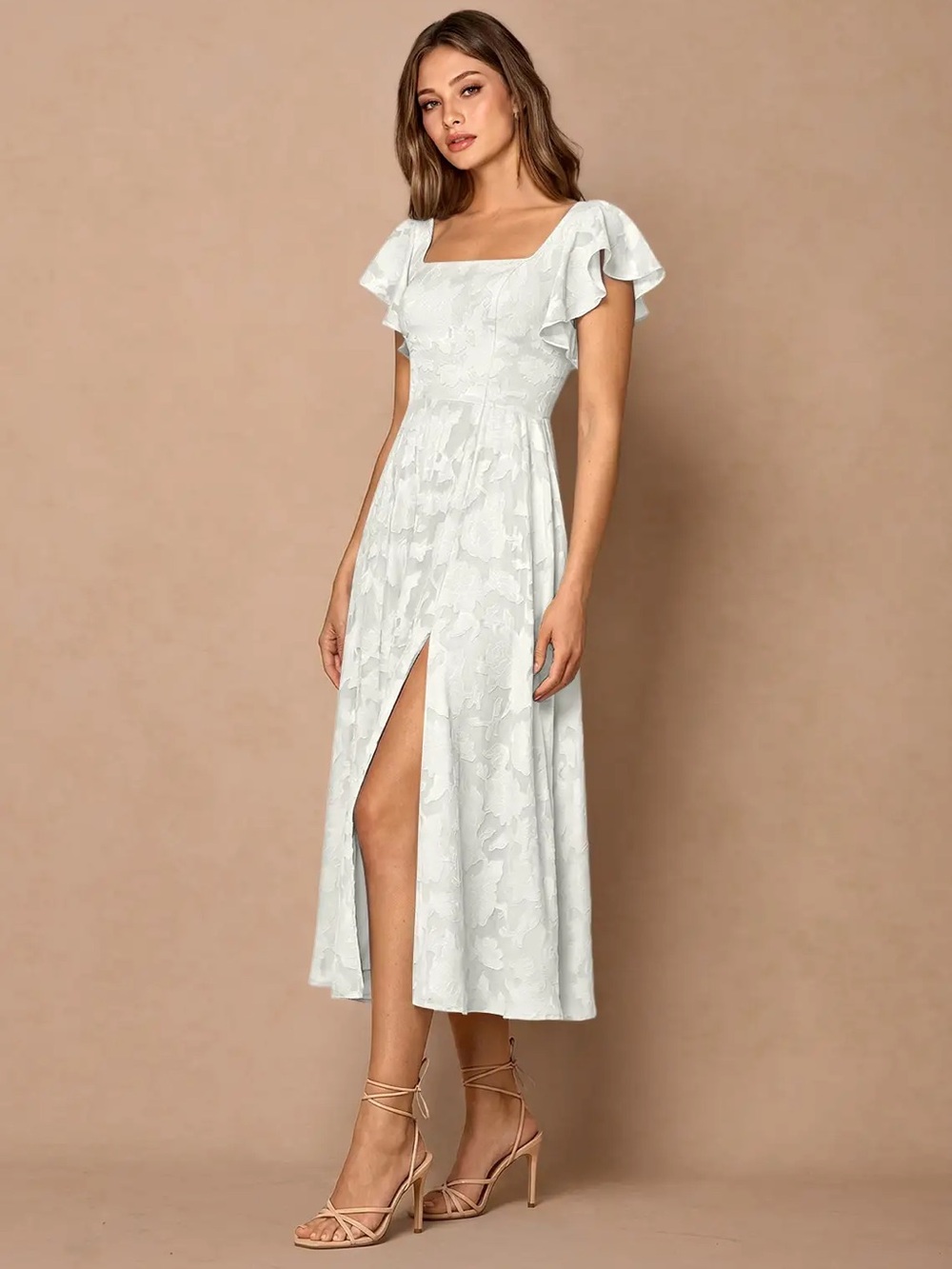 Talia White Midi Dress